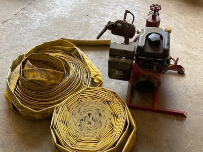 Lot 729 - Fire pump & hose - needs attention