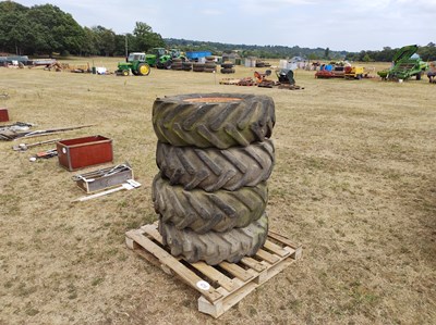 Lot 476 - 4 Items 12 x 5 x 18 6-Ton dumper tyres complete with rims