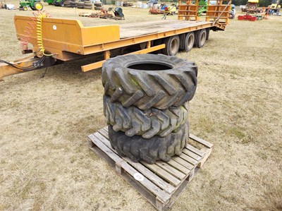 Lot 478 - 3 Items - JCB tyres complete with rims - 12 S 185