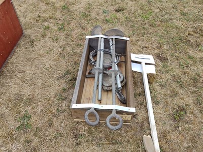 Lot 457 - Tirfor winch type T & 2 metal strainers