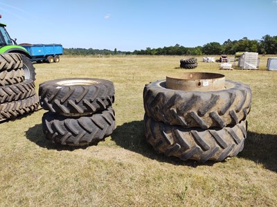 Lot 626 - Stocks dual wheels 20.8 R38 with clamps 420/85...