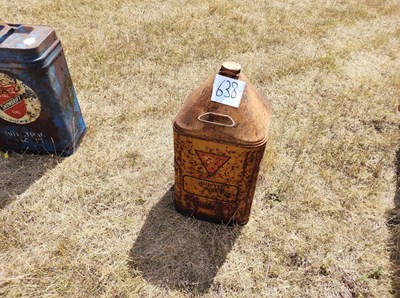 Lot 638 - Germ oils 5 gallon pyramid oil can