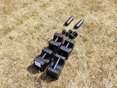 Lot 642 - 56 pound weights & others