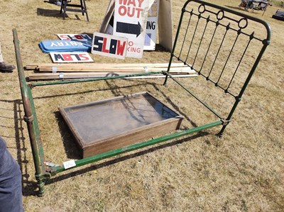 Lot 646 - Old-fashioned metal/brass bed frame