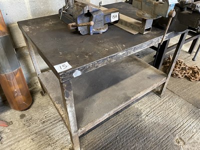 Lot 15 - Metal Workbench with Vice & Drill