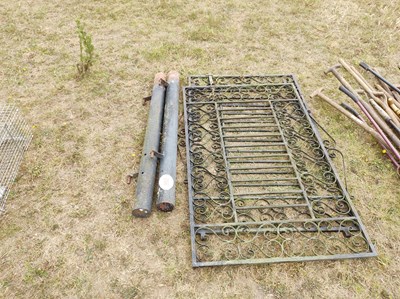 Lot 392 - Wrought Iron Double Gates + Posts