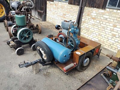 Lot 35 - Car Trailer with a Wolsley Air Pump (Located...