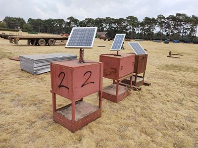 Lot 269 - 3x Battery Secure Boxes with Solar Panels