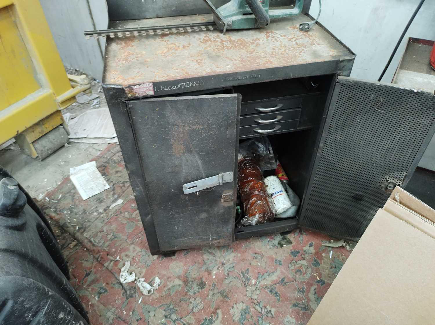 Lot 54 - Metal Workshop Cabinet on Wheels
