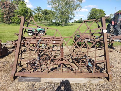 Lot 37 - Manual Fold Drag Harrow Set