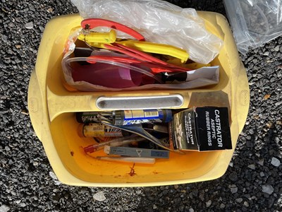 Lot 16 - Asst of Sheep Equipment (Syringes, Raddle...