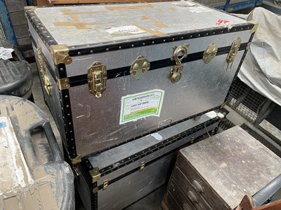Lot 22a - 2x Metal Wheeled Trunks